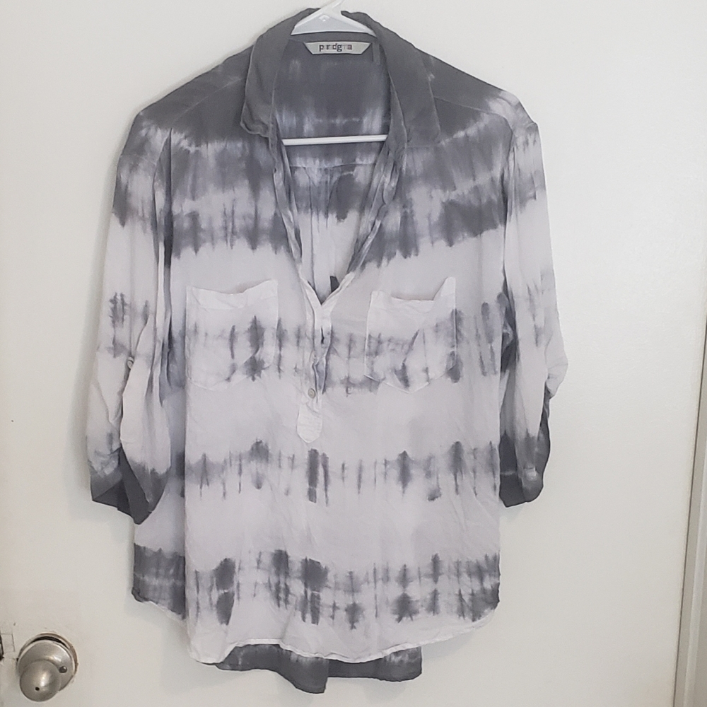 Paradigma White/Gray Tie Dyed Top